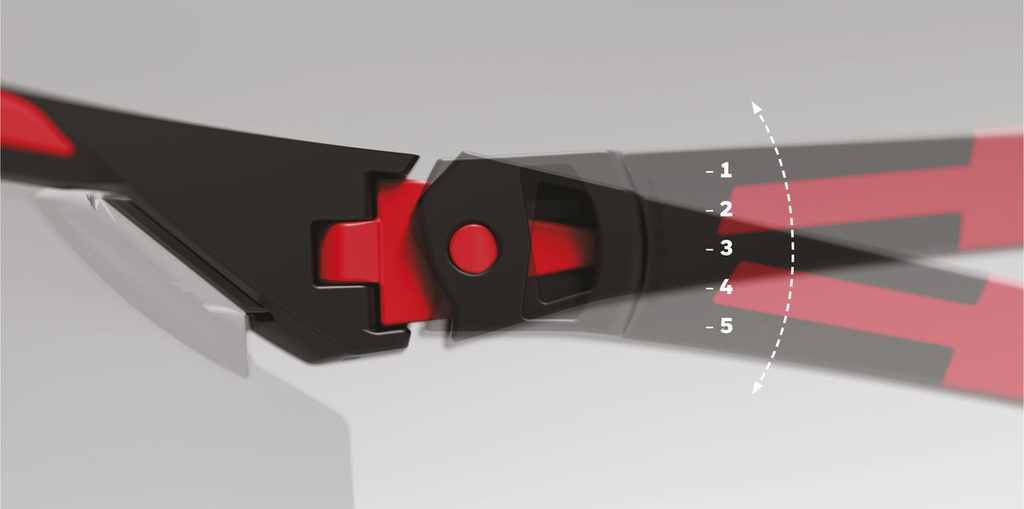 Avatar Honeywell sikkerhedsbrille Sort/Rød stel, flere glasfarver