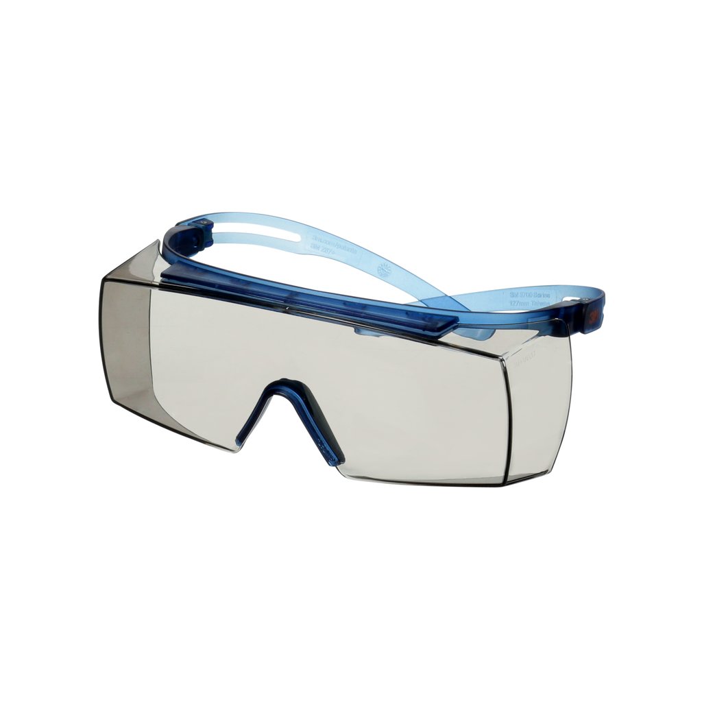 3M™ SecureFit™ 3700 Overbrille, blå brillestang, Scotchgard™ anti-dug (K&amp;N), Indoor/Outdoor lysegrå linse, SF3707SGAF-BLU-EU