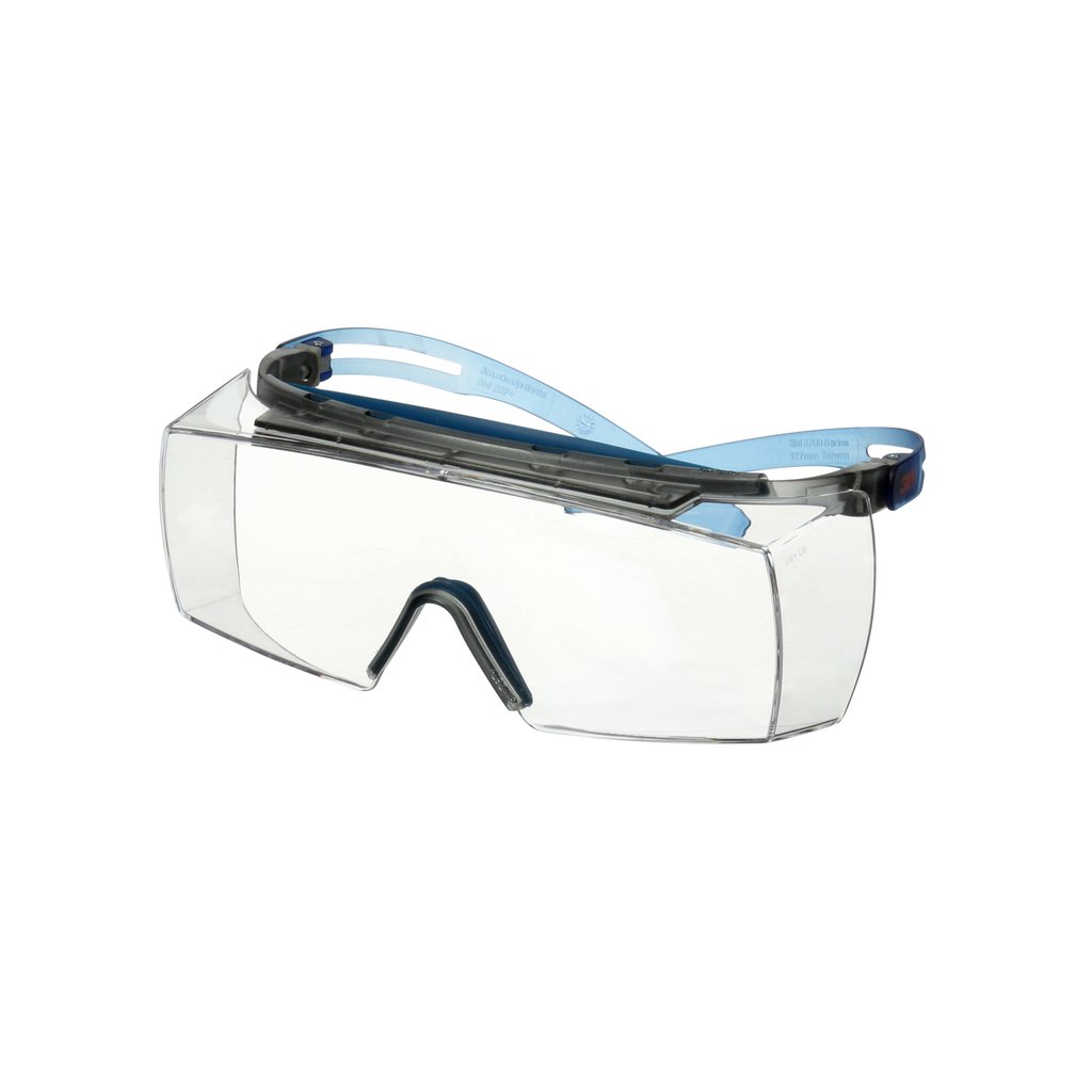 3M™ SecureFit™ 3700 Overbrille, blå brillestang, tætningskant, Scotchgard™ anti-dug (K&amp;N), klar linse, SF3701XSGAF-BLU-EU